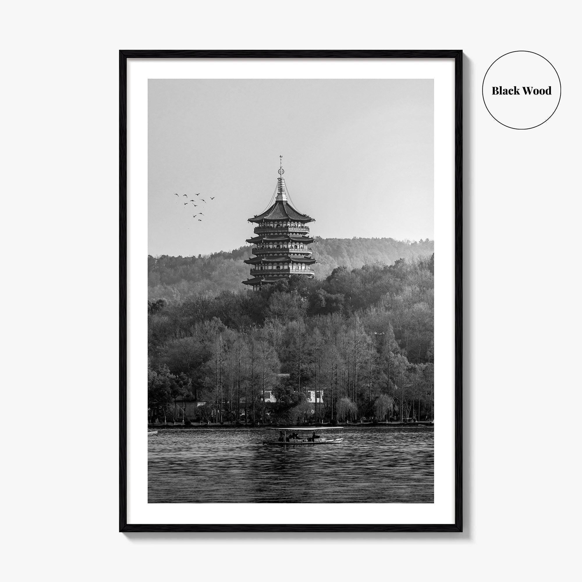 Hangzhou Black and White Fine Art Photo Print, China Poster, Zhejiang