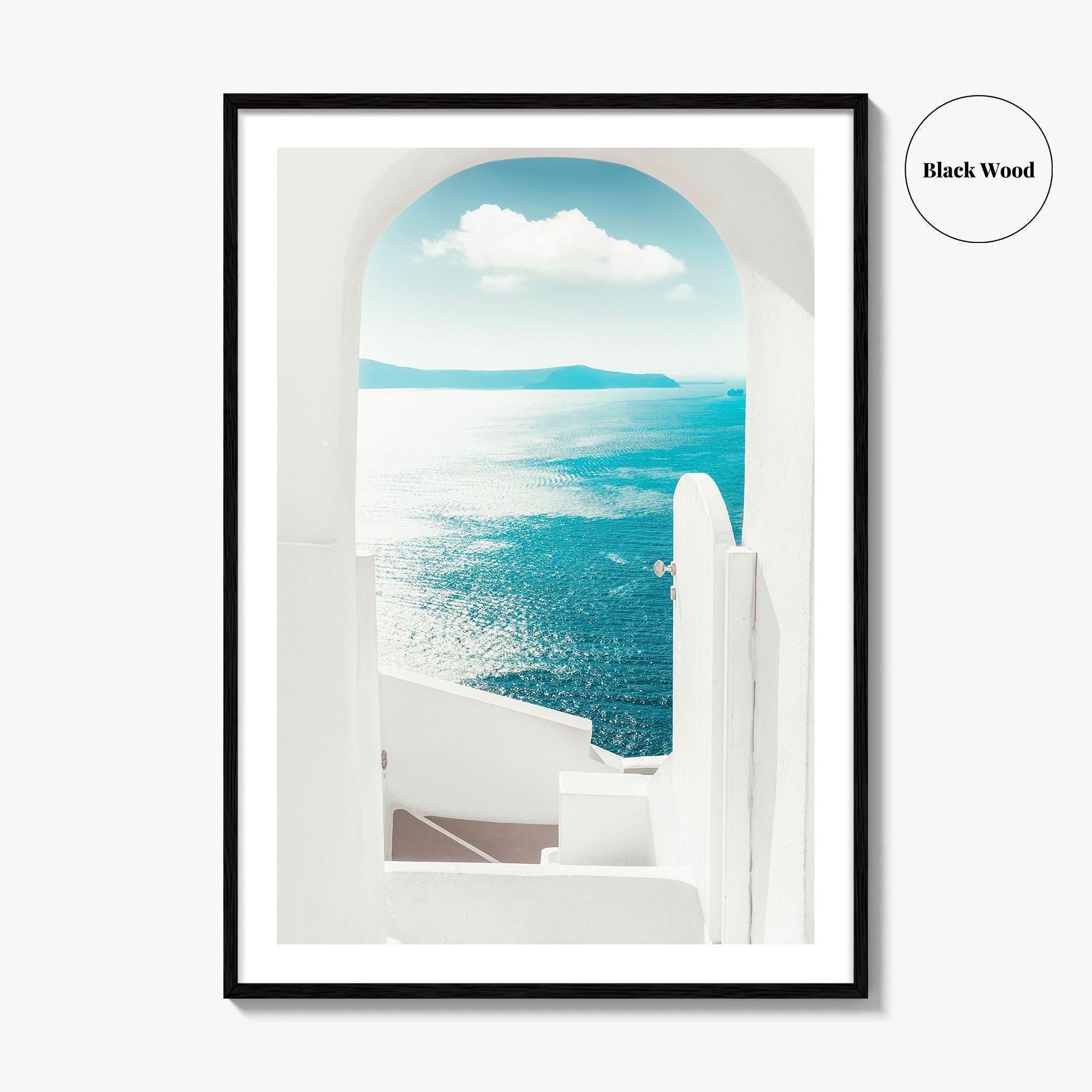 Santorini Greece Blue Fine Art Photo Print, Oia, Aegean Sea, Cyclades, Wall Decor Poster
