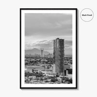 Monterrey Black and White Fine Art Photo Print, Mexico City View, Nuevo Leon Poster