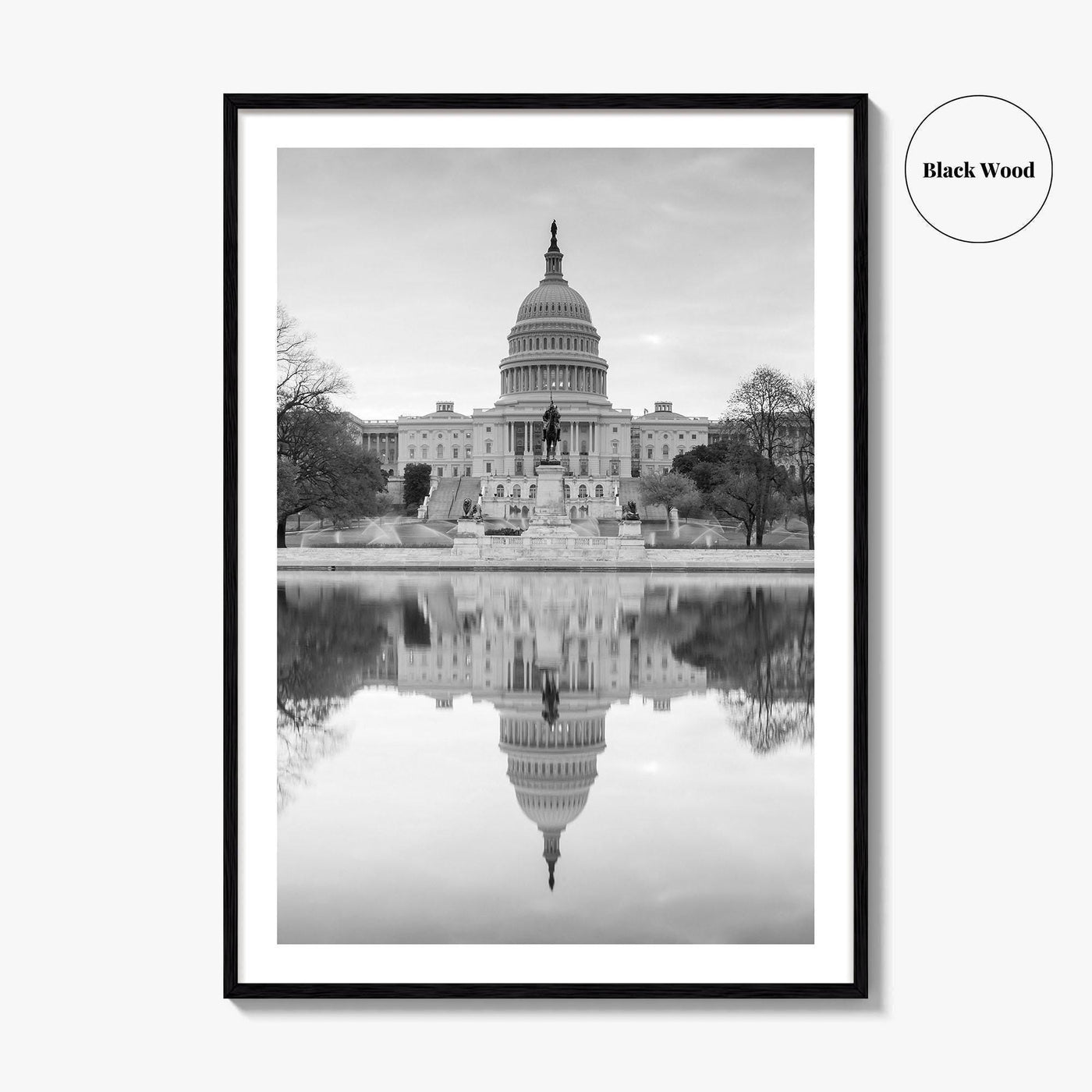 Washington DC Black and White Fine Art Photo Print, United States Capitol Poster, USA