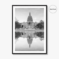 Washington DC Black and White Fine Art Photo Print, United States Capitol Poster, USA