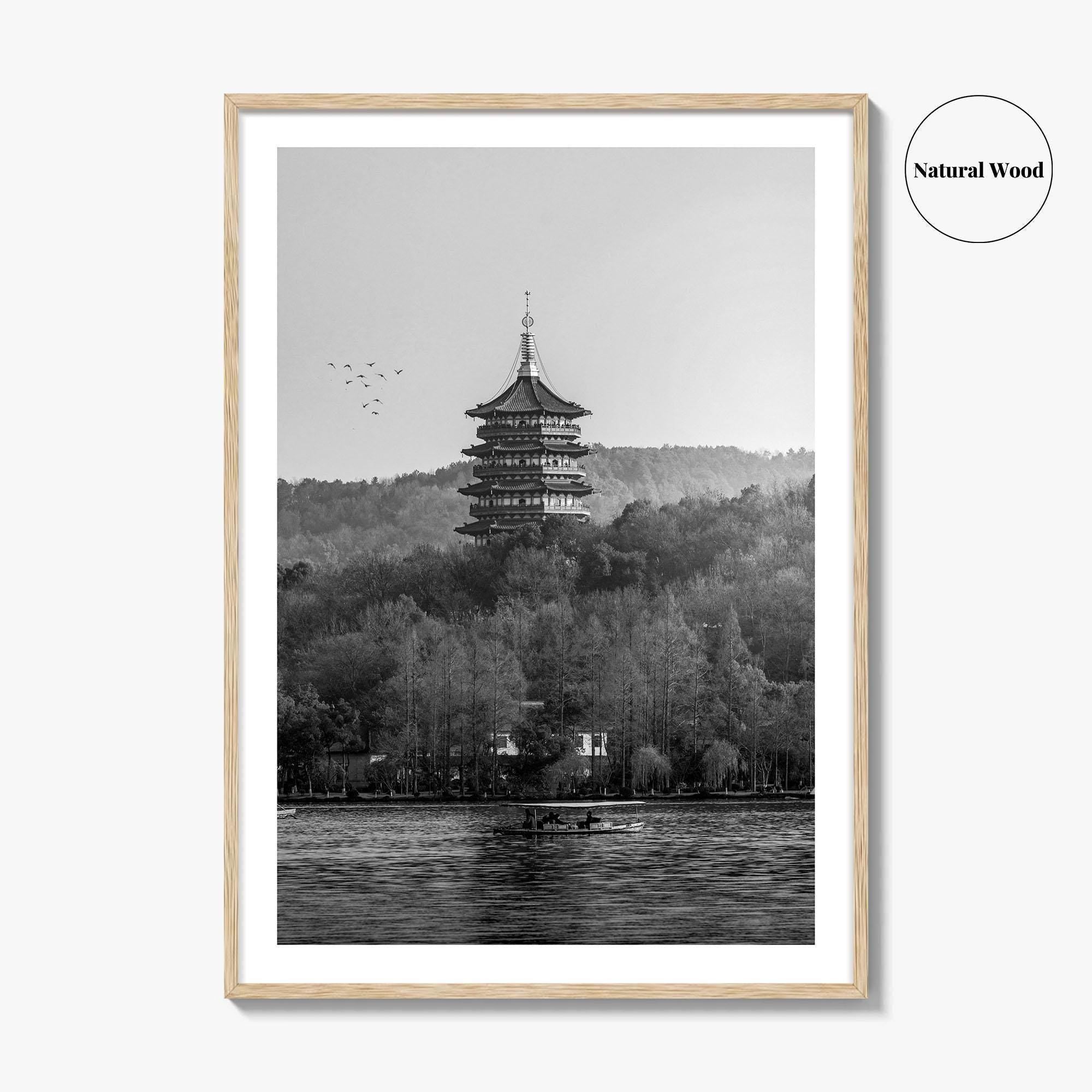 Hangzhou Black and White Fine Art Photo Print, China Poster, Zhejiang