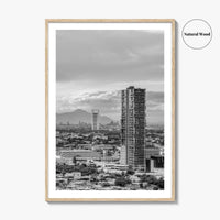 Monterrey Black and White Fine Art Photo Print, Mexico City View, Nuevo Leon Poster