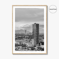 Monterrey Black and White Fine Art Photo Print, Mexico City View, Nuevo Leon Poster