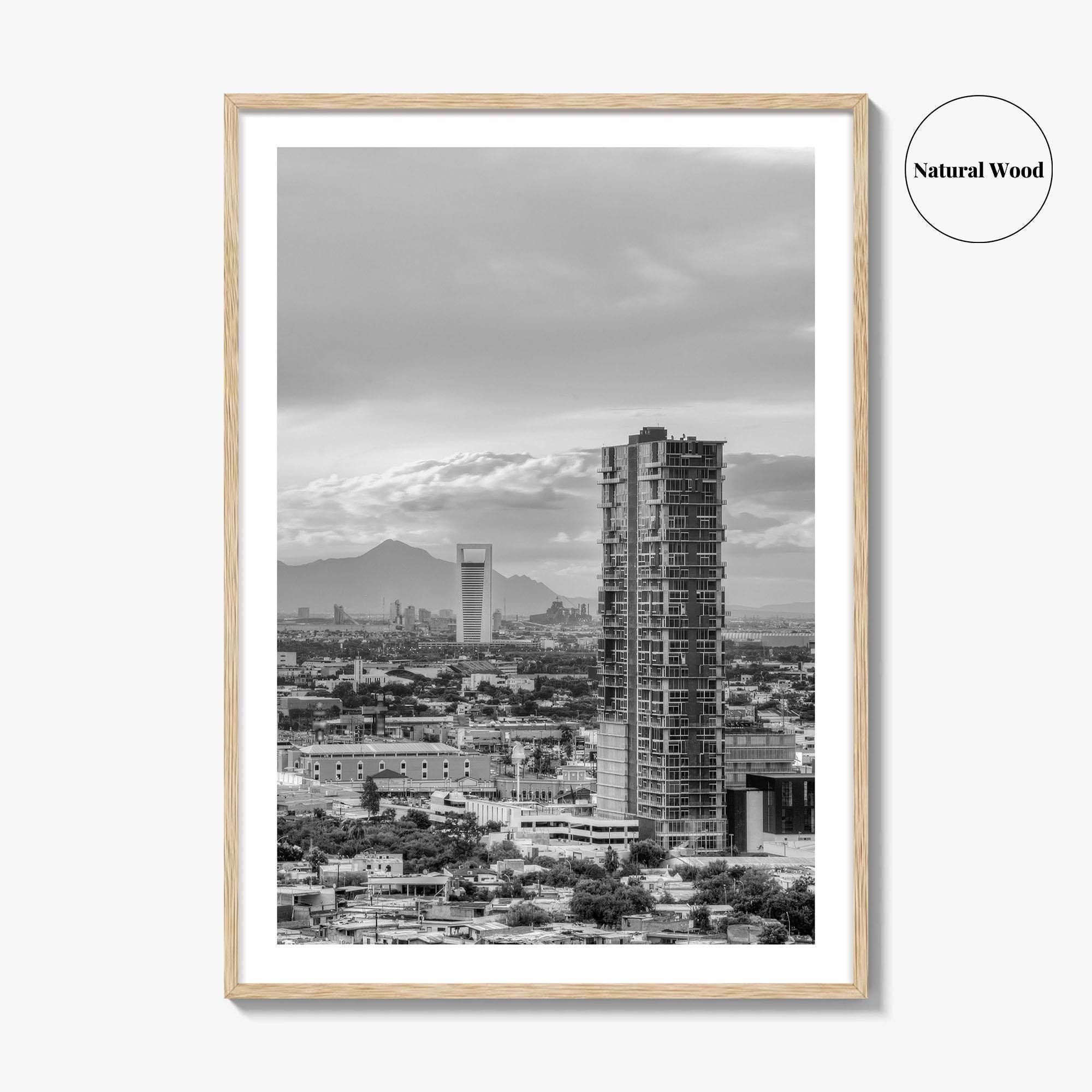 Monterrey Black and White Fine Art Photo Print, Mexico City View, Nuevo Leon Poster