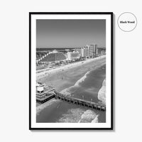 Daytona Beach Black and White Fine Art Photo Print, Florida USA Wall Poster
