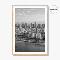 Tel Aviv Skyline Black and White Fine Art Photo Print, Israel Beach Poster