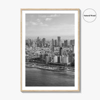 Tel Aviv Skyline Black and White Fine Art Photo Print, Israel Beach Poster