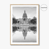 Washington DC Black and White Fine Art Photo Print, United States Capitol Poster, USA