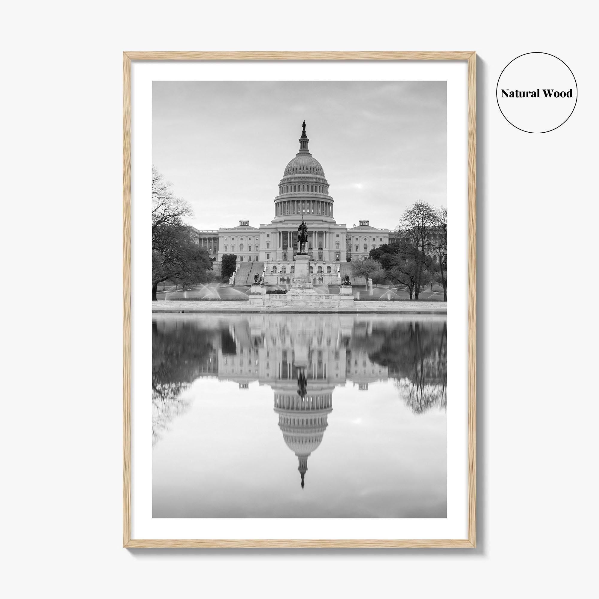 Washington DC Black and White Fine Art Photo Print, United States Capitol Poster, USA