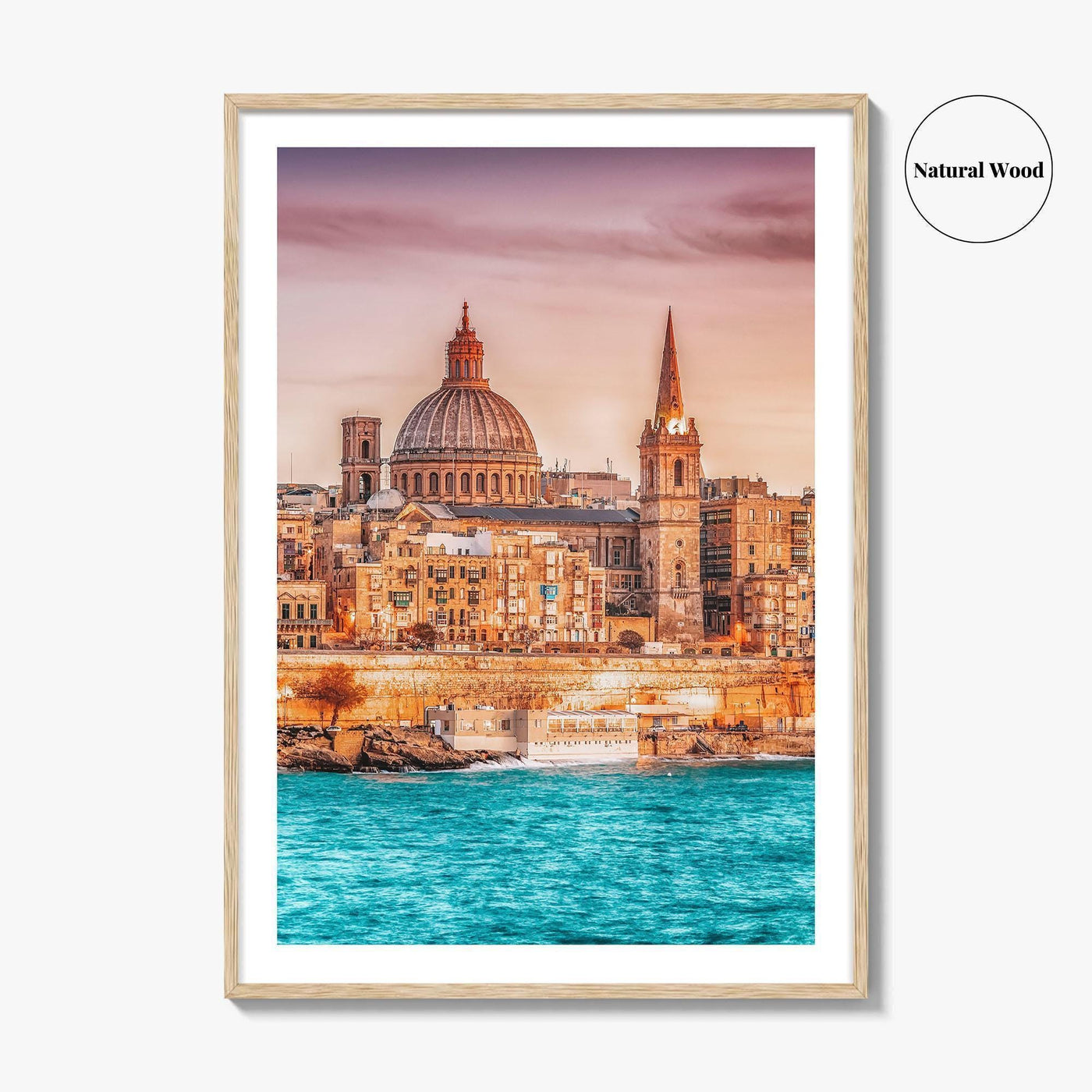 Valletta Malta Skyline Fine Art Photo Print, Marsamxett Harbour, Wall Decor Poster