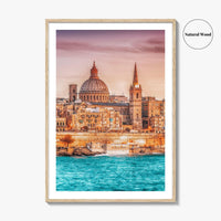 Valletta Malta Skyline Fine Art Photo Print, Marsamxett Harbour, Wall Decor Poster