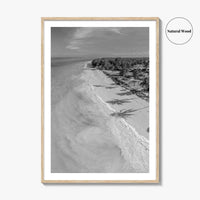 Zanzibar Black and White Fine Art Photo Print, Aerial Beach, Tanzania, Indian Ocean Poster