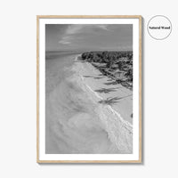 Zanzibar Black and White Fine Art Photo Print, Aerial Beach, Tanzania, Indian Ocean Poster