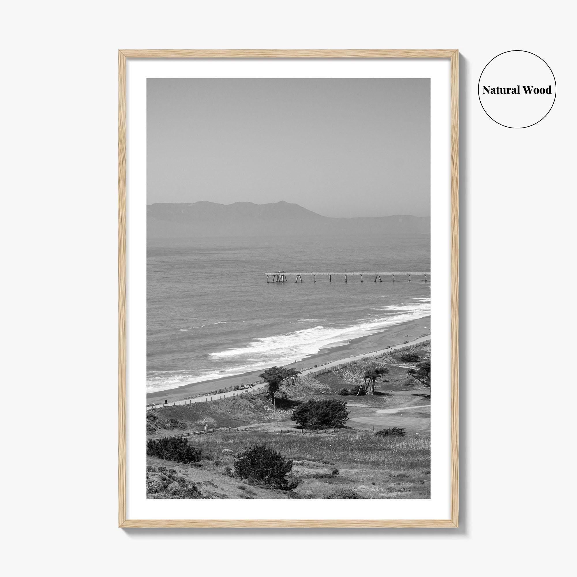 Pacifica Black and White Fine Art Photo Print, Mori Point California Poster USA