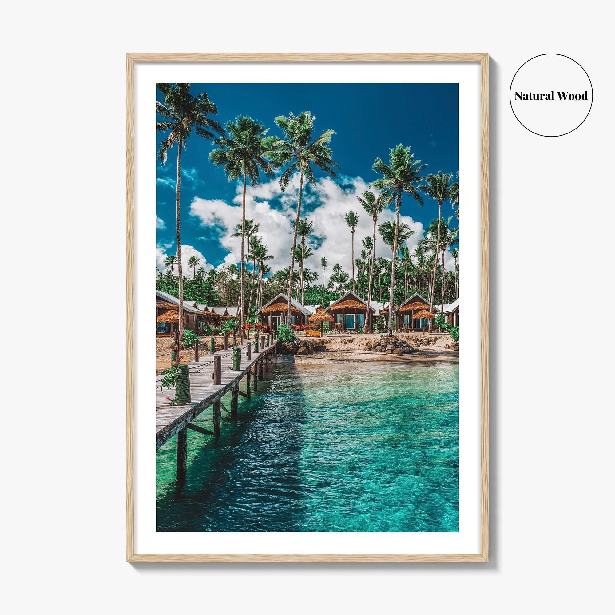 Samoa Fine Art Photo Print, Tropical Beach, Palm Trees, Polynesia Poster, South Pacific
