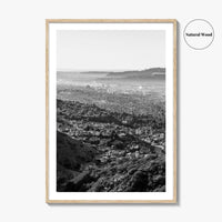 Burbank Skyline Black and White Fine Art Photo Print, Los Angeles, California Poster