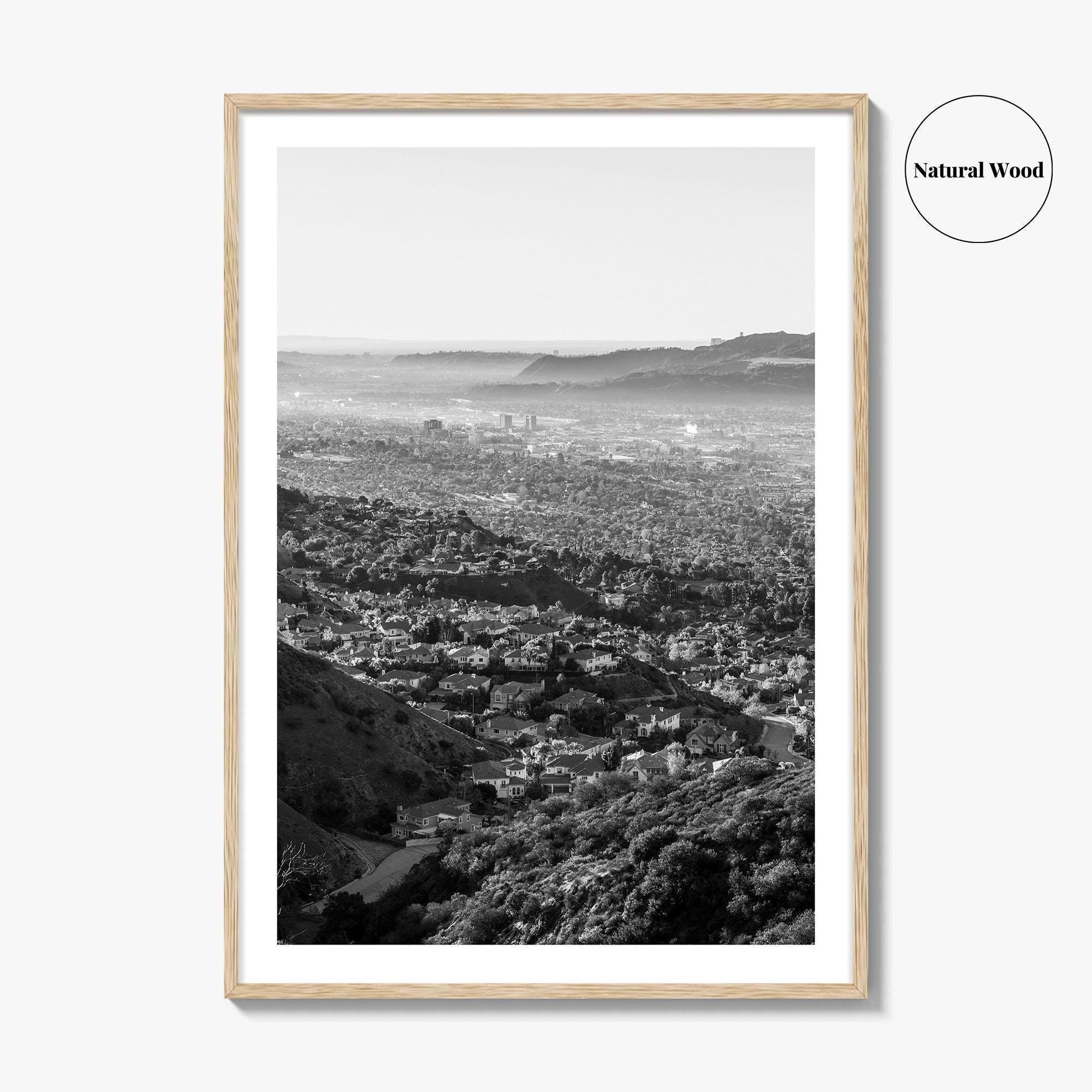 Burbank Skyline Black and White Fine Art Photo Print, Los Angeles, California Poster