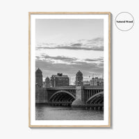 Boston Black and White Fine Art Photo Print, Longfellow Bridge Charles River Cambridge Poster