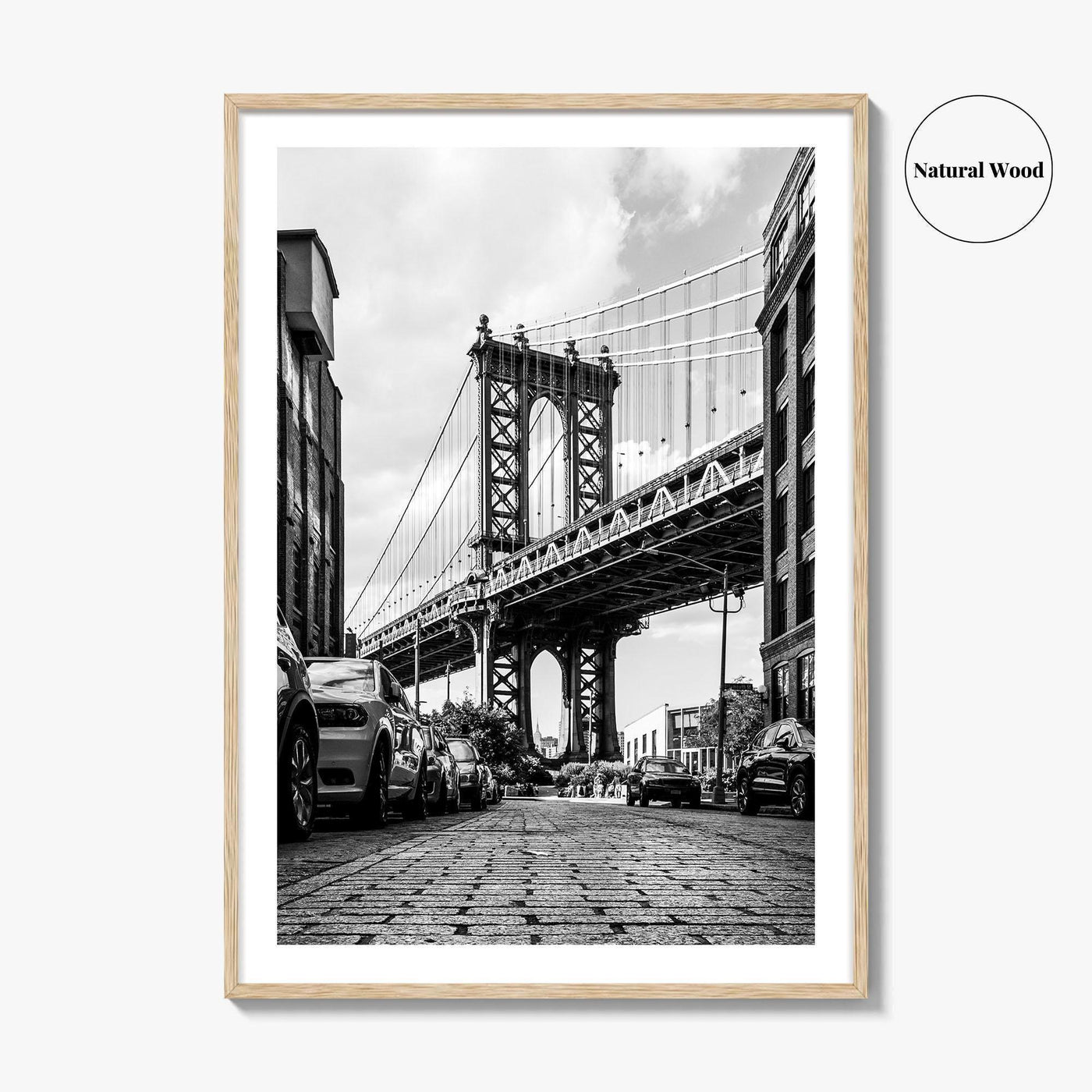 DUMBO Black and White Fine Art Photo Print, Manhattan Bridge New York City Poster
