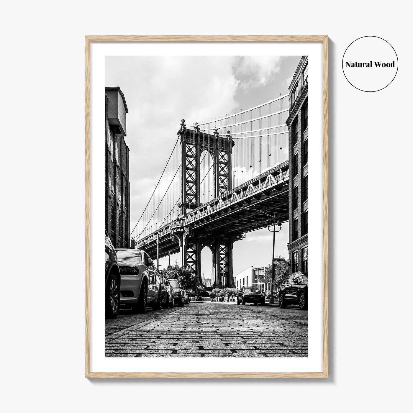 DUMBO Black and White Fine Art Photo Print, Manhattan Bridge New York City Poster