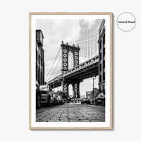 DUMBO Black and White Fine Art Photo Print, Manhattan Bridge New York City Poster
