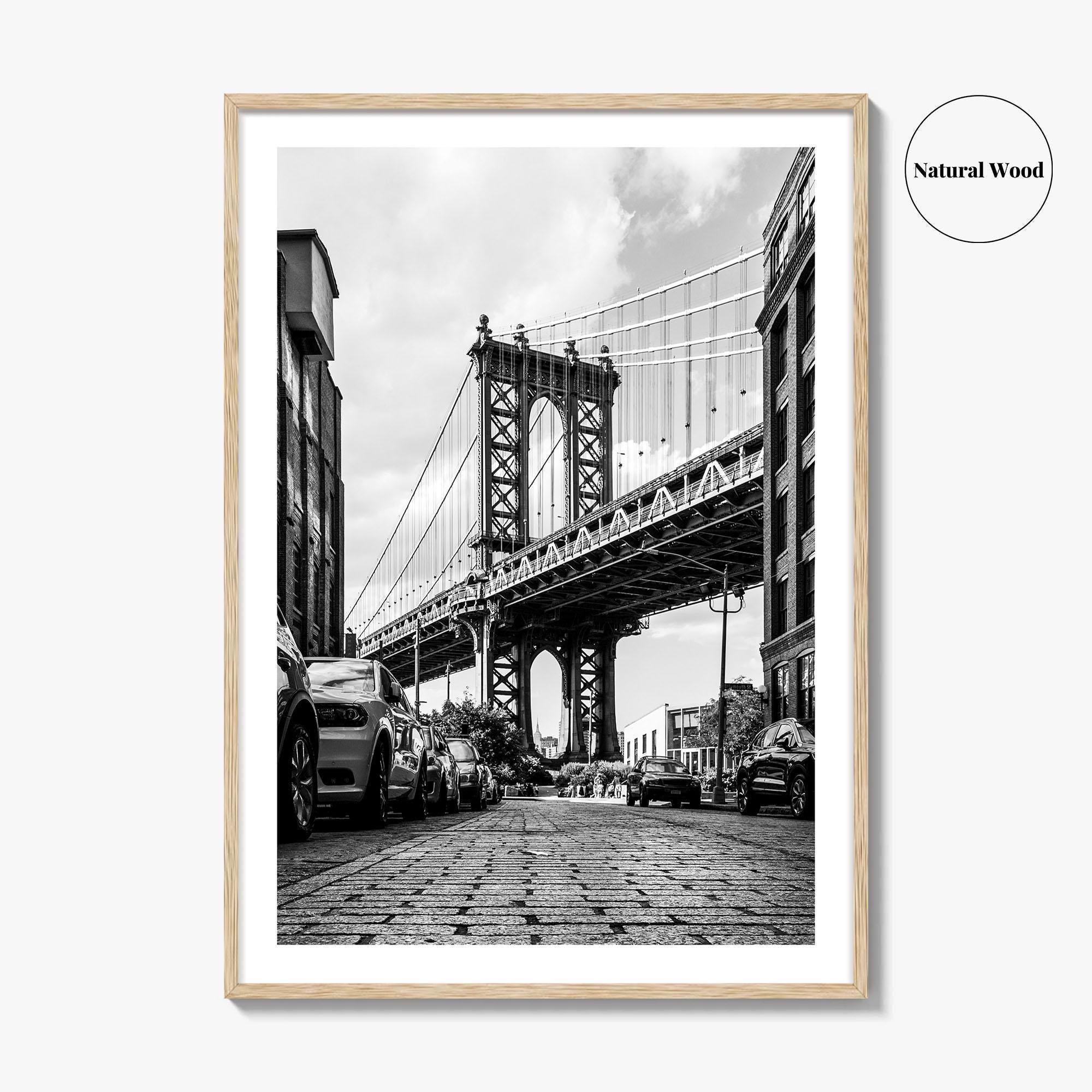 DUMBO Black and White Fine Art Photo Print, Manhattan Bridge New York City Poster