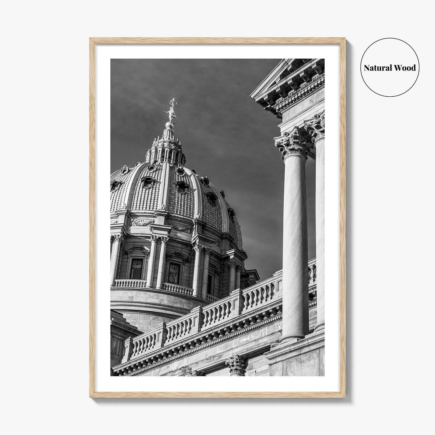 Harrisburg Black and White Fine Art Photo Print, Pennsylvania State Capitol Poster