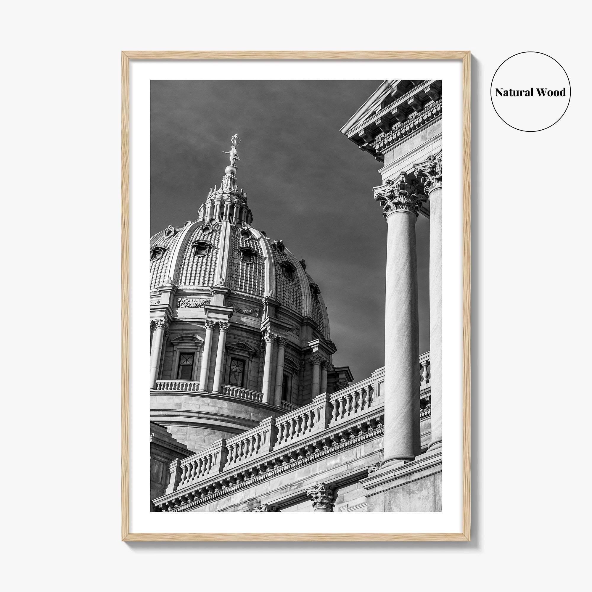 Harrisburg Black and White Fine Art Photo Print, Pennsylvania State Capitol Poster