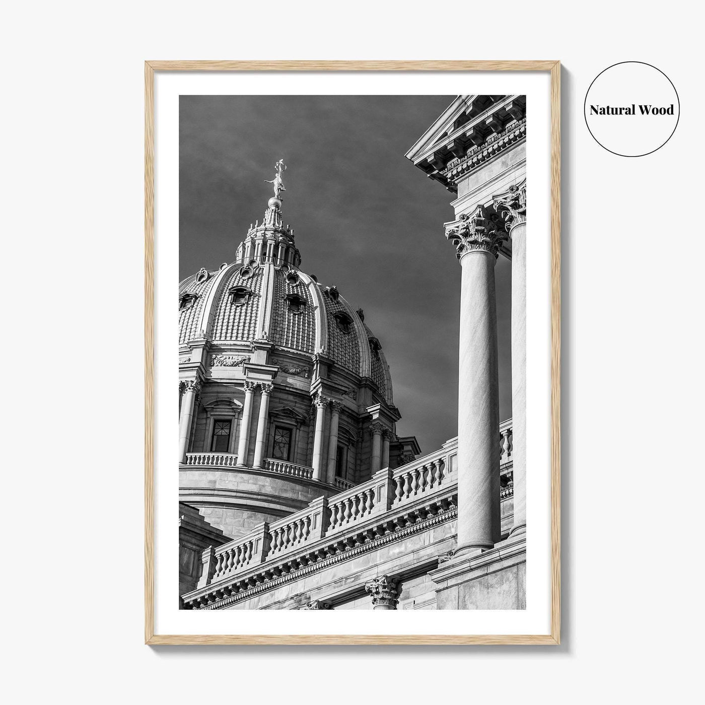 Harrisburg Black and White Fine Art Photo Print, Pennsylvania State Capitol Poster