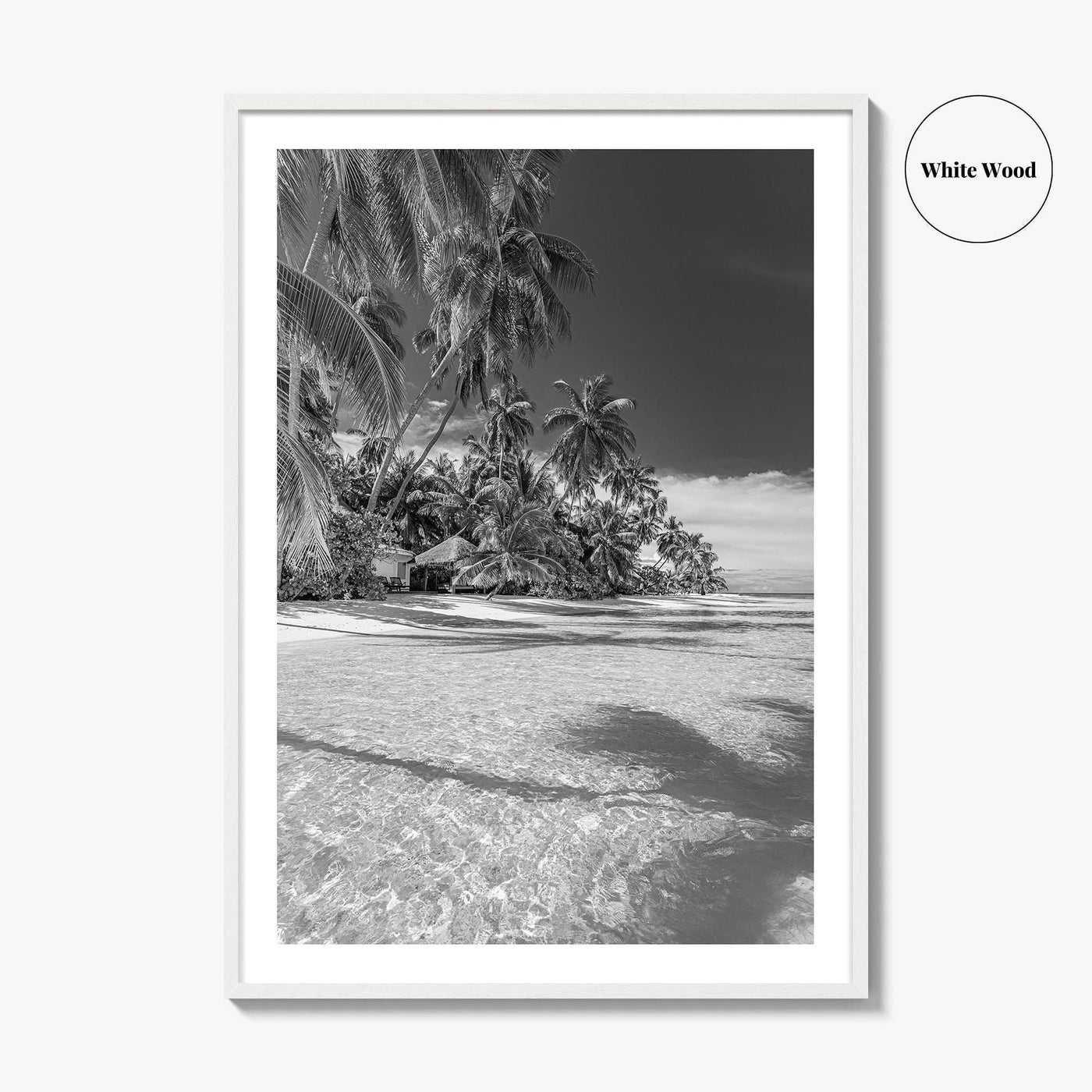 The Bahamas Black and White Fine Art Photo Print, Palm Trees, Caribbean, Nassau Poster