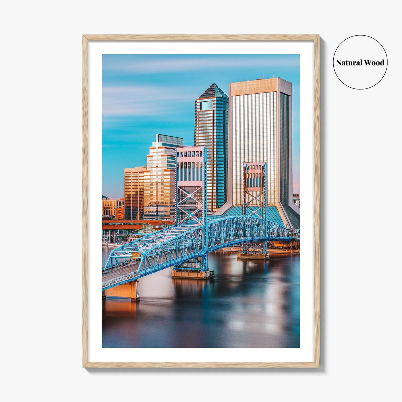 Jacksonville Skyline Fine Art Photo Print, Florida Downtown, USA Wall Decor Poster