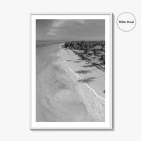 Zanzibar Black and White Fine Art Photo Print, Aerial Beach, Tanzania, Indian Ocean Poster