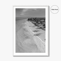 Zanzibar Black and White Fine Art Photo Print, Aerial Beach, Tanzania, Indian Ocean Poster
