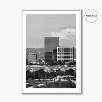 Irvine Skyline Black and White Fine Art Photo Print, Orange County, California Poster