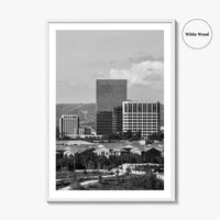 Irvine Skyline Black and White Fine Art Photo Print, Orange County, California Poster