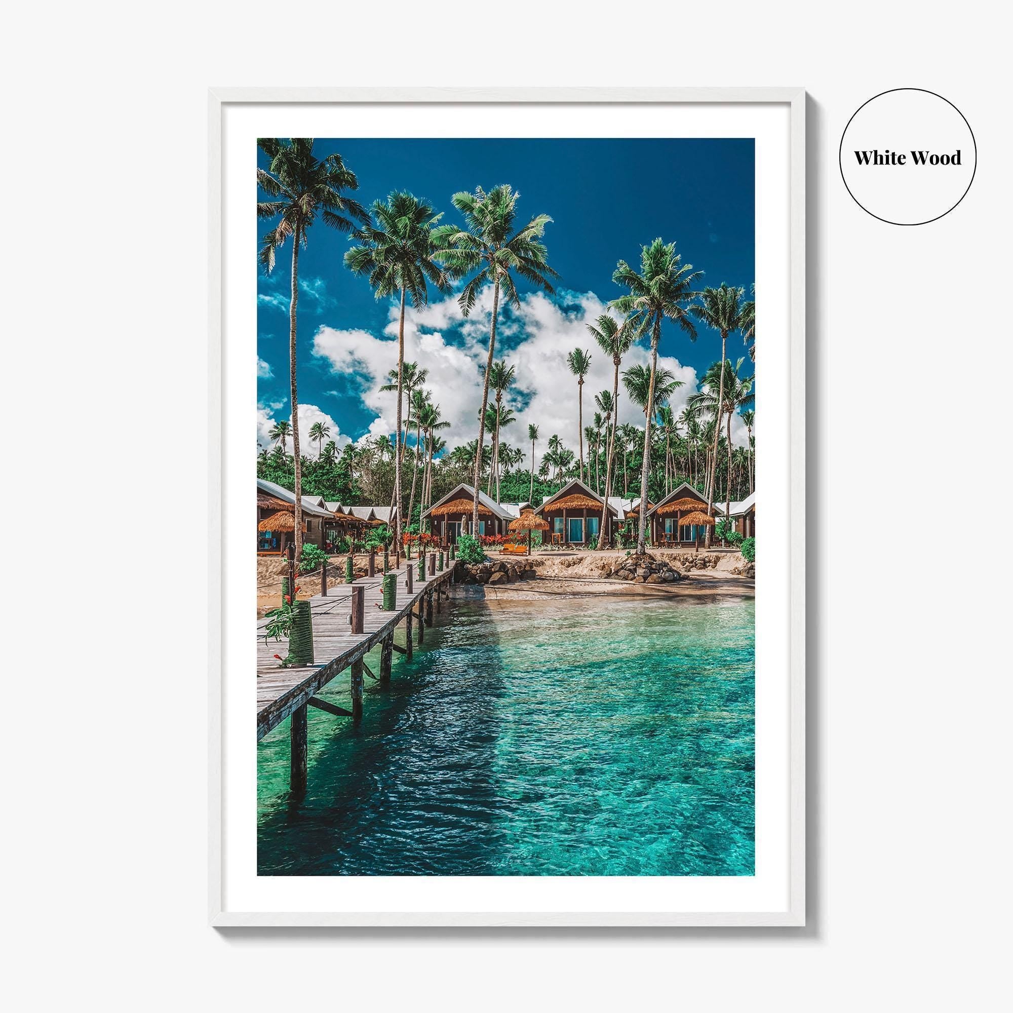 Samoa Fine Art Photo Print, Tropical Beach, Palm Trees, Polynesia Poster, South Pacific