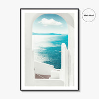 Santorini Greece Blue Fine Art Photo Print, Oia, Aegean Sea, Cyclades, Wall Decor Poster