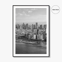 Tel Aviv Skyline Black and White Fine Art Photo Print, Israel Beach Poster
