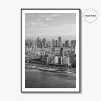Tel Aviv Skyline Black and White Fine Art Photo Print, Israel Beach Poster