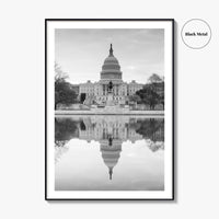 Washington DC Black and White Fine Art Photo Print, United States Capitol Poster, USA