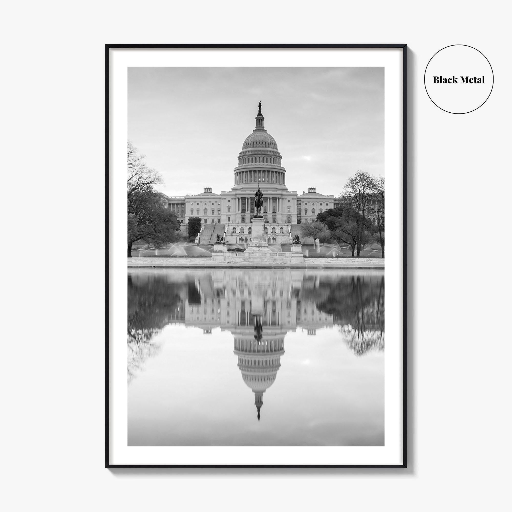 Washington DC Black and White Fine Art Photo Print, United States Capitol Poster, USA