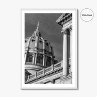 Harrisburg Black and White Fine Art Photo Print, Pennsylvania State Capitol Poster