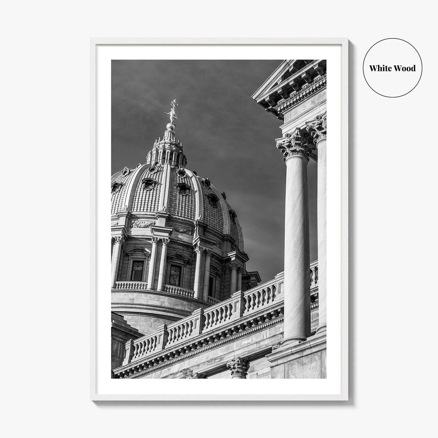 Harrisburg Black and White Fine Art Photo Print, Pennsylvania State Capitol Poster