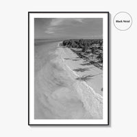 Zanzibar Black and White Fine Art Photo Print, Aerial Beach, Tanzania, Indian Ocean Poster