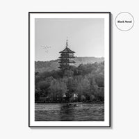 Hangzhou Black and White Fine Art Photo Print, China Poster, Zhejiang
