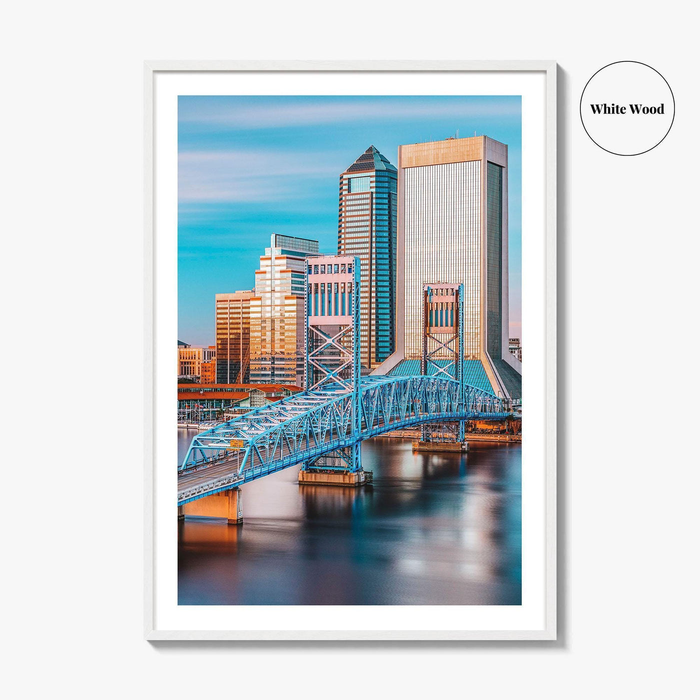 Jacksonville Skyline Fine Art Photo Print, Florida Downtown, USA Wall Decor Poster