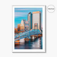 Jacksonville Skyline Fine Art Photo Print, Florida Downtown, USA Wall Decor Poster