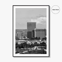 Irvine Skyline Black and White Fine Art Photo Print, Orange County, California Poster