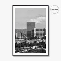 Irvine Skyline Black and White Fine Art Photo Print, Orange County, California Poster